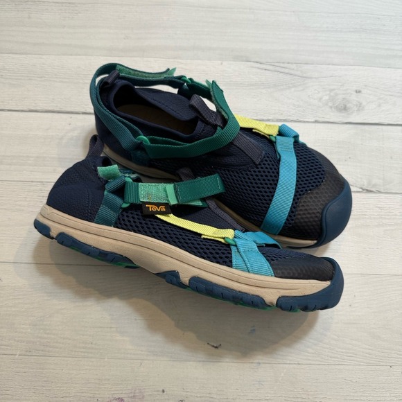 Teva kids Outflow Universal Water Shoe blue‎ green big kids size 5 - Picture 1 of 11